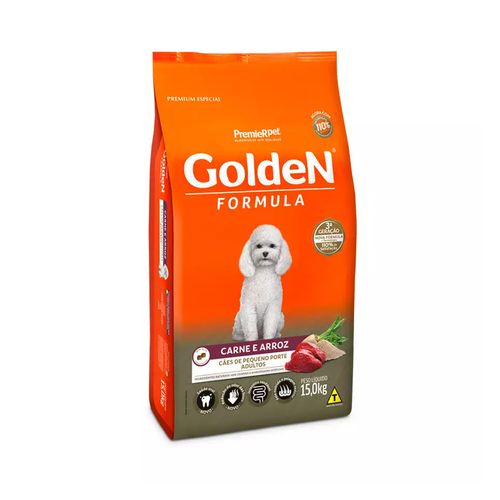 Ração Golden Fórmula Mini Bits Para Cães Adultos Pequeno Porte Sabor Carne e Arroz