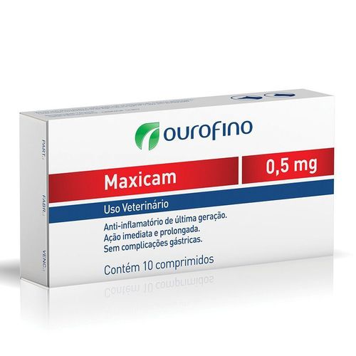 Anti-inflamatório Ourofino Maxicam - 10 Comprimidos