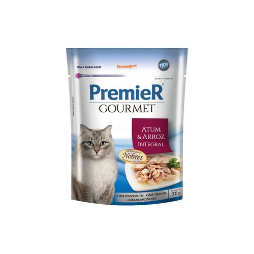 Premier Gourmet P/ Gatos - Atum C/ Arroz Integral 70 Gr