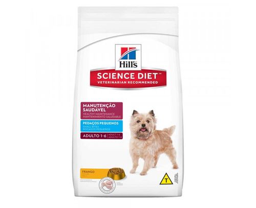Ração Hills Science Diet Manutenção Saudável Pedaços Pequenos Para Cães Adultos Raças Pequenas
