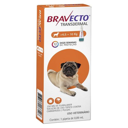 Antipulgas e Carrapatos MSD Bravecto Transdermal para Cães de 4,5 a 10 Kg