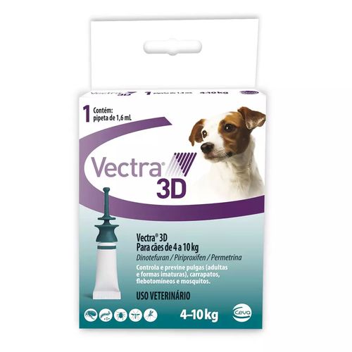 Antipulgas e Carrapatos Ceva Vectra 3D para Cães de 4 a 10 Kg - 1,6 ml