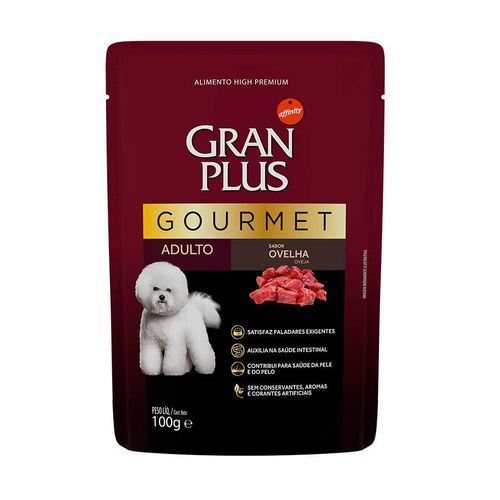 Ração Úmida GranPlus Gourmet Para Cães Adultos Sachê Sabor Ovelha