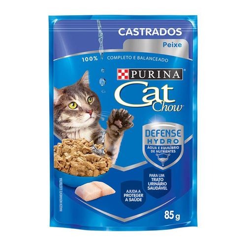 Ração Úmida Nestlé Purina Cat Chow para Gatos Castrados sabor Peixe