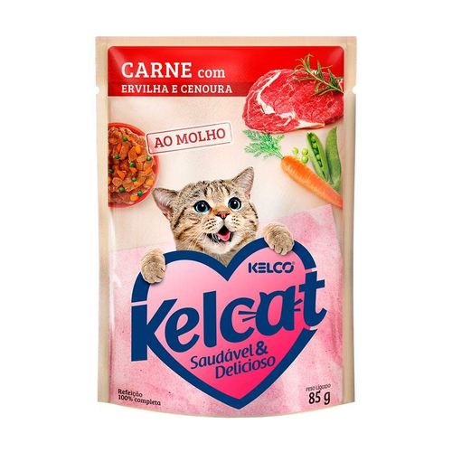 Ração Úmida Kelcat Sachê para Gatos Sabor Carne