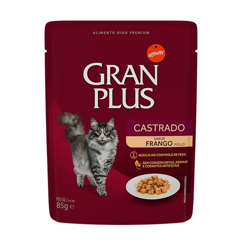 Ração Úmida Sachê GranPlus para Gatos Castrados sabor Frango
