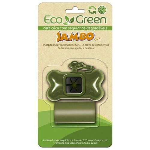 Saquinhos Higiênicos Eco Green Com Porta Saquinhos Jambo Pet