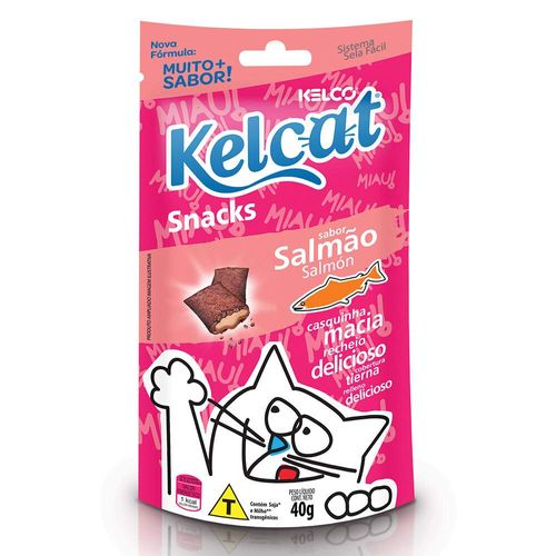 Snack Kelcat para Gatos Adultos e Filhotes Sabor Salmão