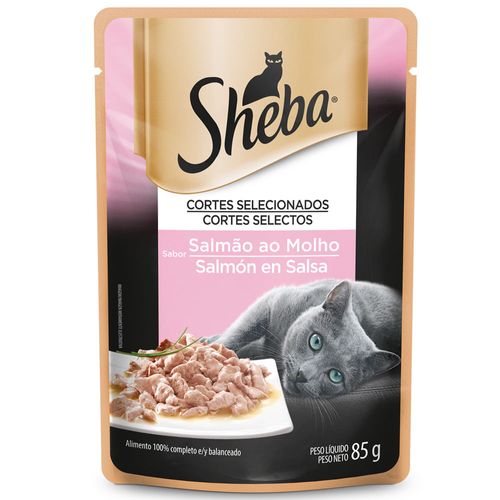Alimento Úmido Gatos Adultos Sheba Salmão ao Molho