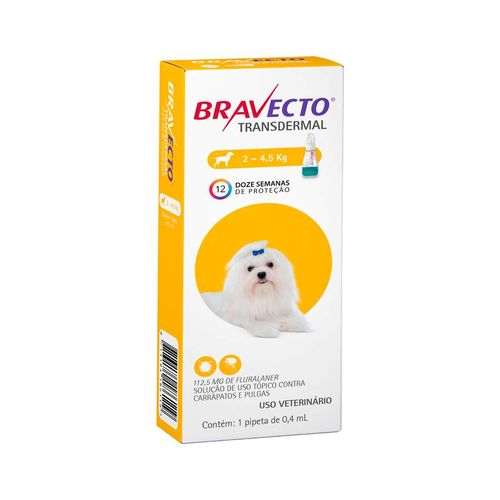 Antipulgas e Carrapatos Bravecto Transdermal MSD para Cães