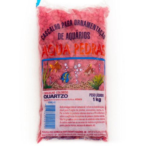 Cascalho (quartzo) N 2 vermelho para aquário ornamental