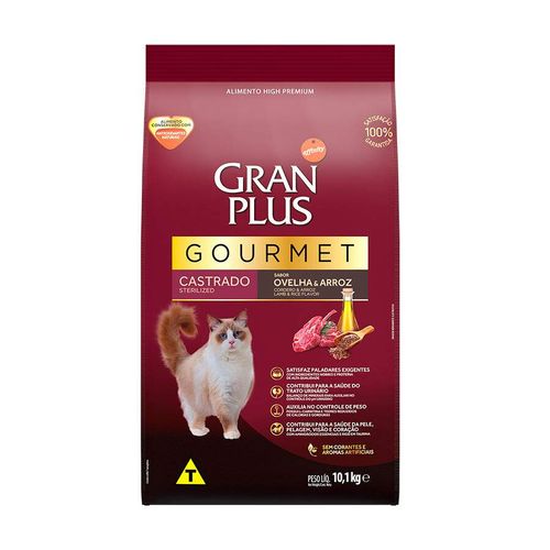 Ração GranPlus Gourmet para Gatos Castrados Sabor Ovelha