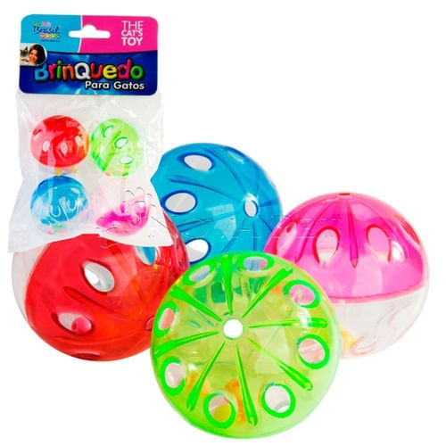 Brinquedo Gato Bolinhas Cristal Com 4 unidades Cores Variadas
