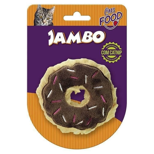 Brinquedo Para Gato Pelúcia Food Donut Chocolate Jambo