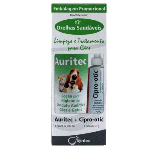 Kit Auritec + Cipro-otic Tratamento Otites Syntec