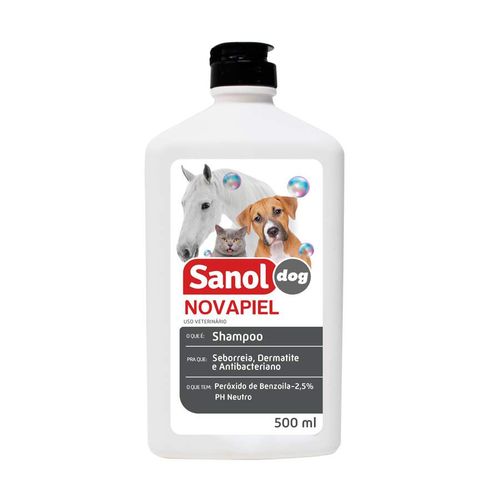 Shampoo Sanol Novapiel para Cachorro e Gatos
