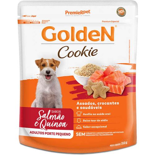 Biscoito Premier Pet Golden Cookie Salmão e Quinoa para Cães Adultos Porte Pequeno 350g