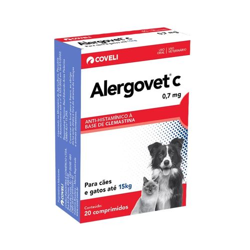 Antialérgico Alergovet Coveli 0,7 mg para Cães e Gatos de até 15 kg