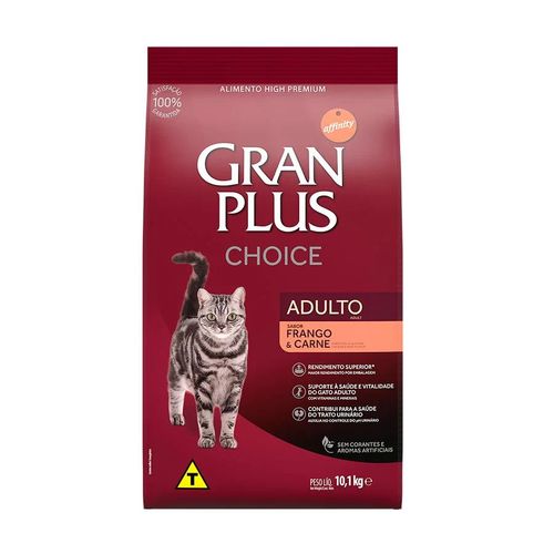 Ração GranPlus Choice para Gatos Adultos Sabor Frango e Carne