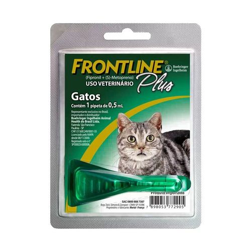 Antipulgas e Carrapatos Frontline Plus para Gatos 1 pipeta