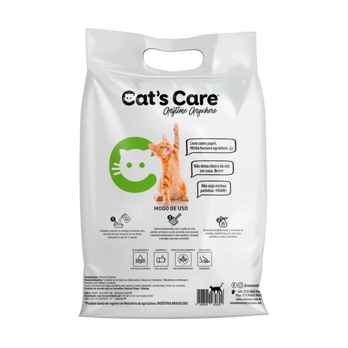 Areia Higiênica Cat's Care Biodegradável para Gatos