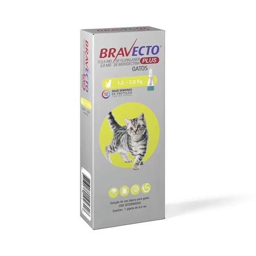 Antipulgas Bravecto Plus para Gatos de 1,2kg à 2,8 kg 1 pipeta