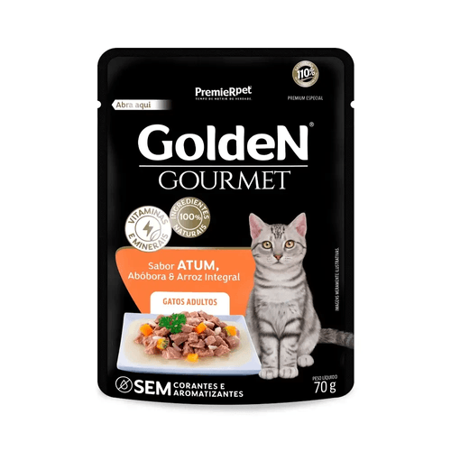 Ração Úmida Golden Gourmet para Gatos Adultos Sabor Atum